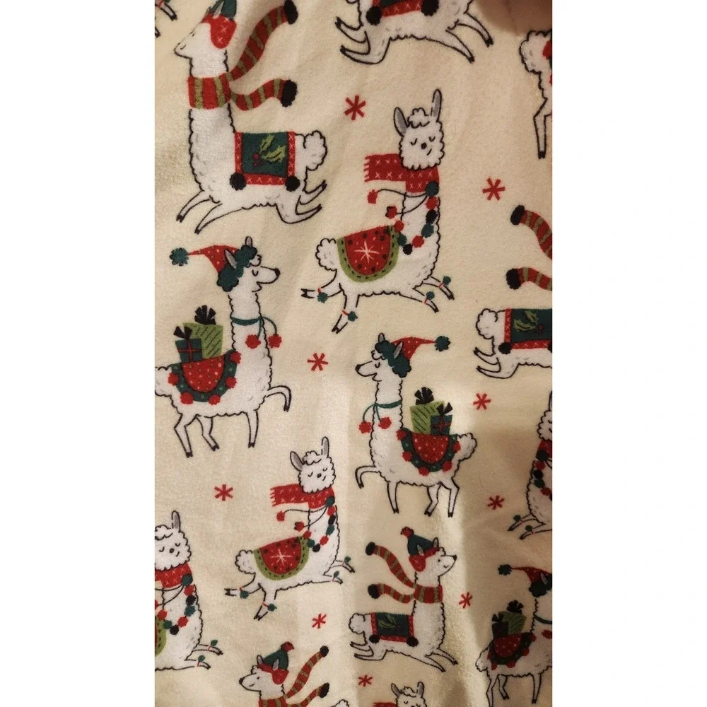 Nite Nite Munki Munki women's LLAMA Pajama Set Cream‎ XXL XX-Large Christmas